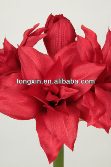 red artificial amaryllis flower 27666S