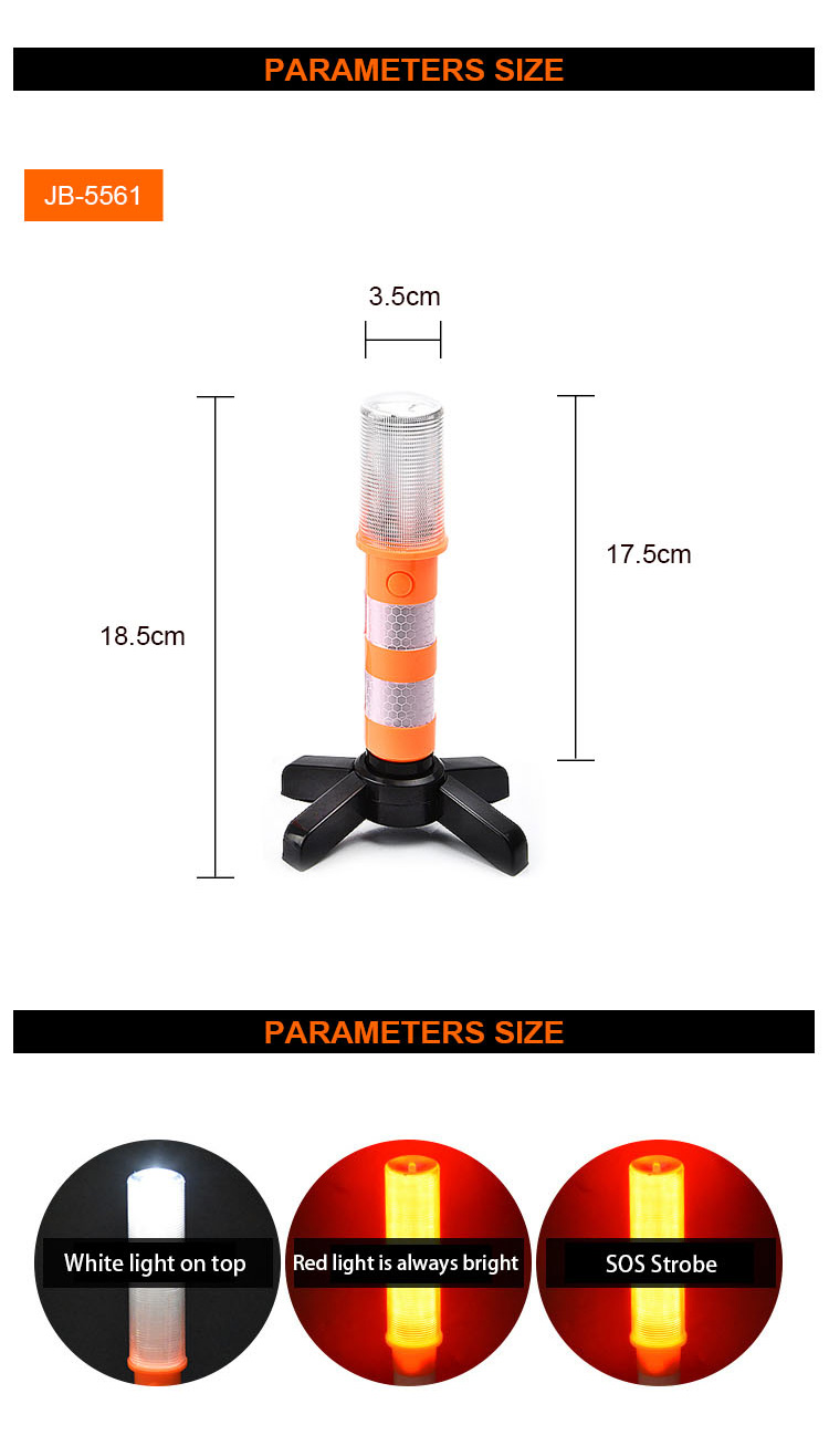 Can Be Retracted Vertically Convenient And Fast Traffic Baton, Multi-Function Warning LED light Waterproof And High Temperature