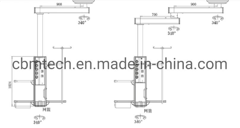 Double Arm Surgical Pendant Medical Ceiling Mounted Pendant