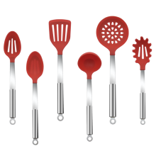 Silicone Kitchenware Utensils set Stainless Steel Handle