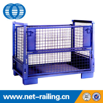 Collapsible metal steel mesh stacking steel pallet cages