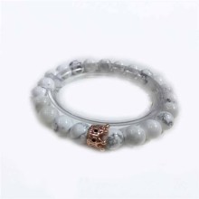 Fashion Natural Howlite Stone Bracelet 4 Color Crown Bead Stone Bracelet