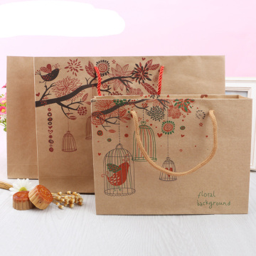 Recycled Brown Kraft Paper Custom Printed Paper Bag