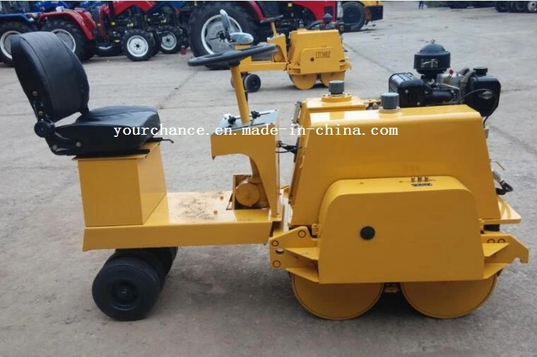 Made in China Compactor Ltc08Hz 0.8 Ton Hydraulic Vibratory Double Drums Road Roller with Seat