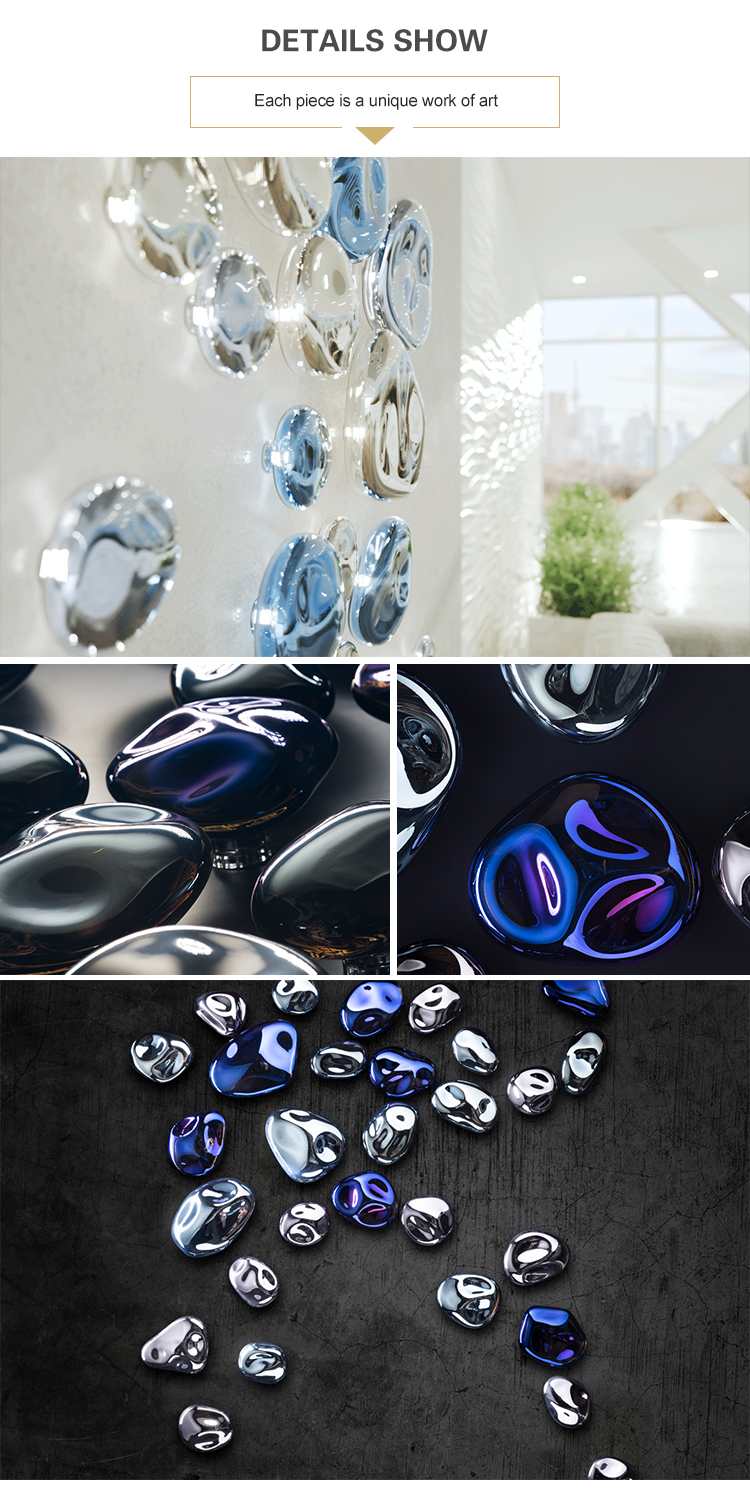 Hot sale custom hotel lobby colorful glass modern big project chandelier pendant light