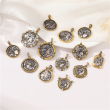 New Fashion Bronze Greco Roman Retro Vintage Sculpture Pendant Style for Jewelry Making