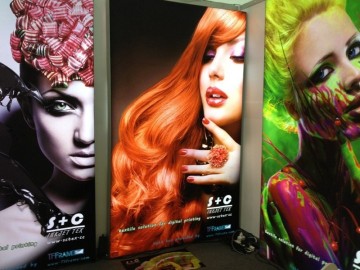 the 100% polyester dense surface display fabric suitable for roll up