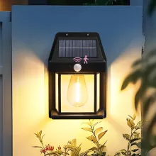 Solar Motion Sensor Outdoor Wall Light with 3_modes