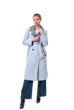 plaid collar trench coat