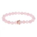 8MM Round Beads Rose Quartz Crown Stone Bracelet For Fashion