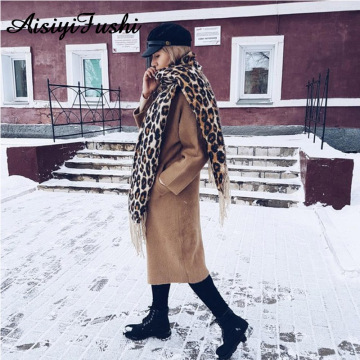 Brown Poncho Leopard Women scarf