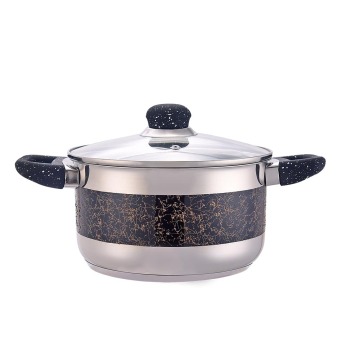 3-Ply Base Casserole Stock Pot with Marble Handle