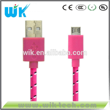 wik factory nylon braided usb charger cable for iphone 5