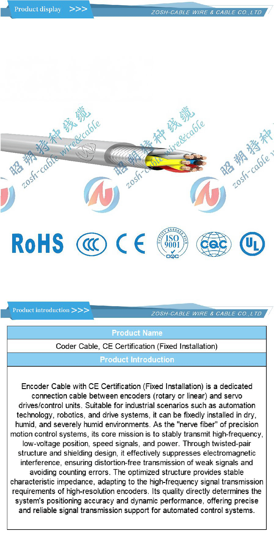 Servomoteur, câble de code-xiangqing1-ZS042 Servo Drive, Code Cable-xiangqing1-ZS042