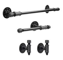 Rustic Pipe Wall Mount Towel Rack Bath Hardware Fixture Set