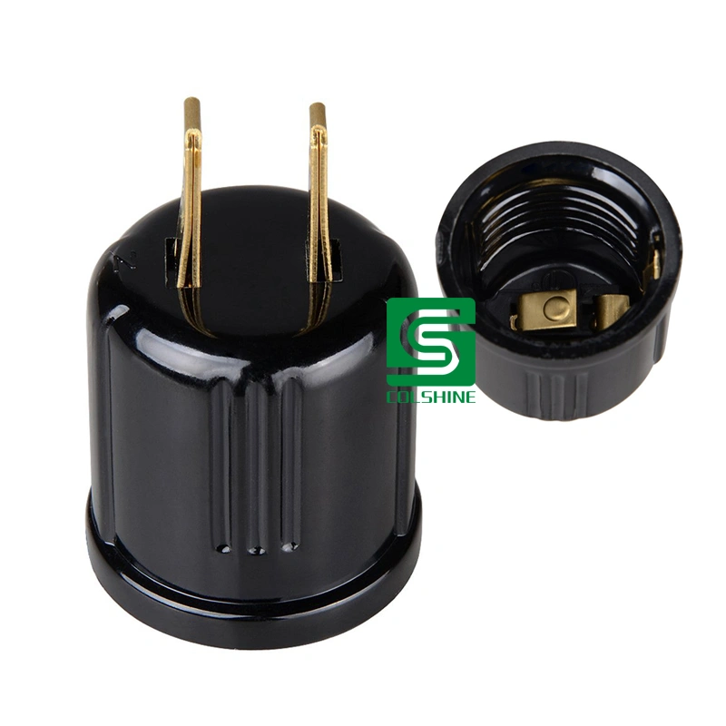 Polarized AC Bakelite Plug to E26 Light Bulb Socket