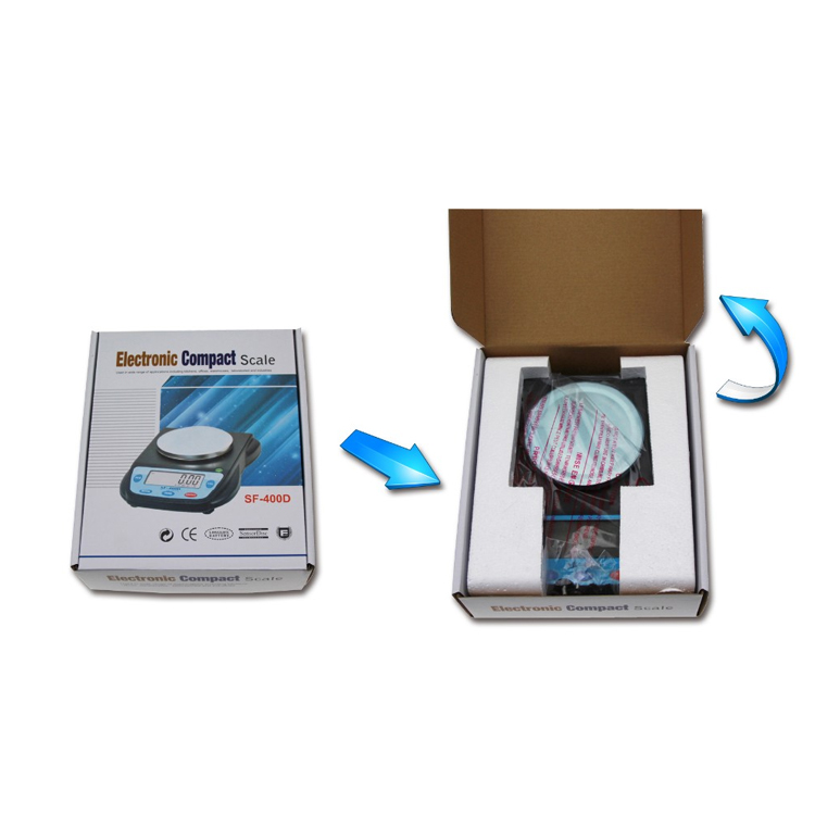 SF-400D Multifunctional Compact Lab Scales Accuracy Weighs Grams, Carats, Ounces, Pounds for Science with Adapter