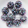 Cuentas de diamantes de imitación de resina opaca multicolor púrpura hecha a mano 10 * 12 MM