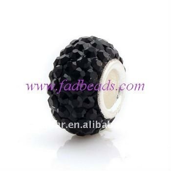 European 925 Silver CZ Stone Beads