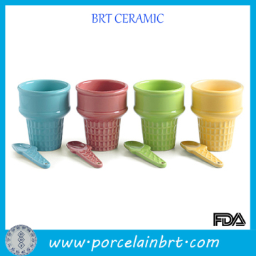 Various color ceramic ice cream cups