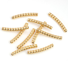 18K Gold Non-Tarnish Stainless Steel Baby's Breath Patterned Bended Tube Bracelet Accessory