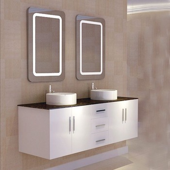 Solid Wood Bathroom Cabinet And Ceramic Basin
