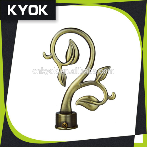 single design curtain rod finials , leaf-shape curtain end caps , Wire crown curtain finials , curtain rod end caps