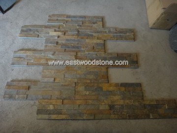 slate type and rusty color interior natural culture stones wall decoration