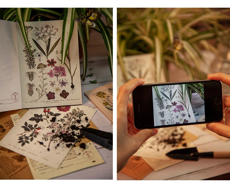 Flower Plants Printing Design DIY Scrapbook Notes Pad