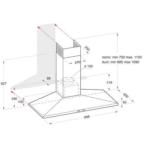 Hotpoint Extractors煙突90cm