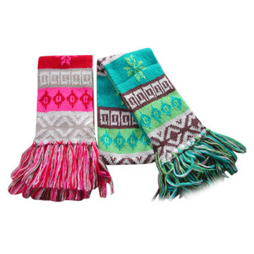 Lambswool Jacquard Tubular Scarf