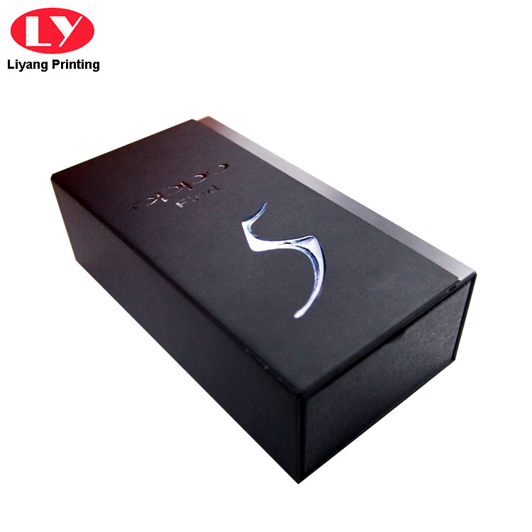 صندوق هدايا الهاتف المحمول الورقي الأسود المغناطيسي