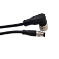 M8 Straight Male to Right Angle Female Cable