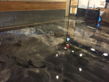 Mirror concrete art floor for restaurant