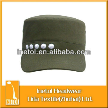 wholesale polo cotton flat top military hat