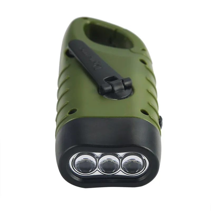 Hand Crank Solar Powered Flashlight Cheap Powerful Emergency Rechargeable Flashlight Crank-Powered Flashlight