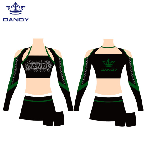 Teamprestaties cheerleading uniformen met strass steentjes