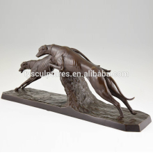 Hot sale metal jumping greyhound dogs sculpture