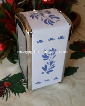 Gray White With Blue Flowers Napkins Metal Holder Dispenser / Napkin Holder,Gadgets 2016 Newest