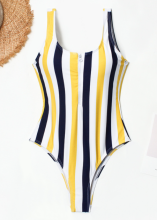 New women's colorful striped one-piece sexy bikini swimsuit