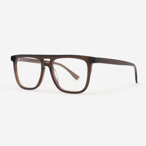 Square double bridge Acetate Men's Optical Frames