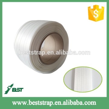 Composite polyester woven cord strapping