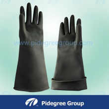 Black Rubber High Risk Gloves Curved Fingers For Heavy Duty Use