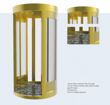 Circle Glass Panoramic Elevator Car