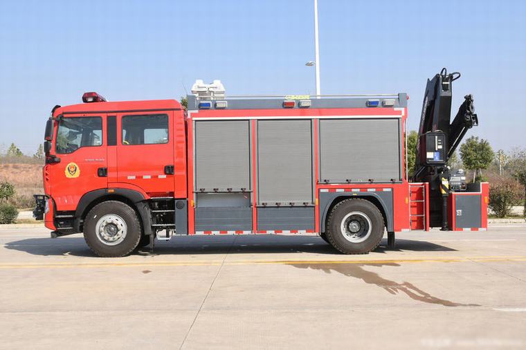 Howo Fire Rescue Truck مع Crane Fire Truck