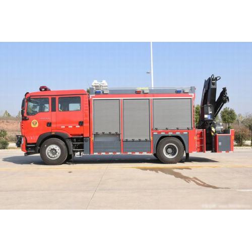 HOWO fire rescue truck with crane fire truck