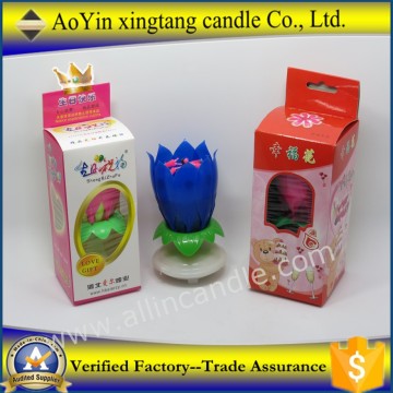 Lotus musical rotating birthday candle