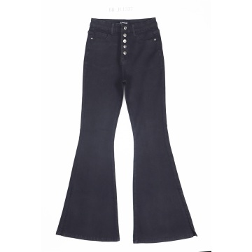 Knop jeans dames flare broek groothandel