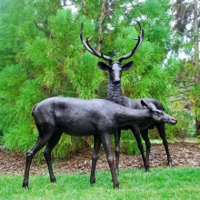 Life size animal sculpture bronze elk deer statue
