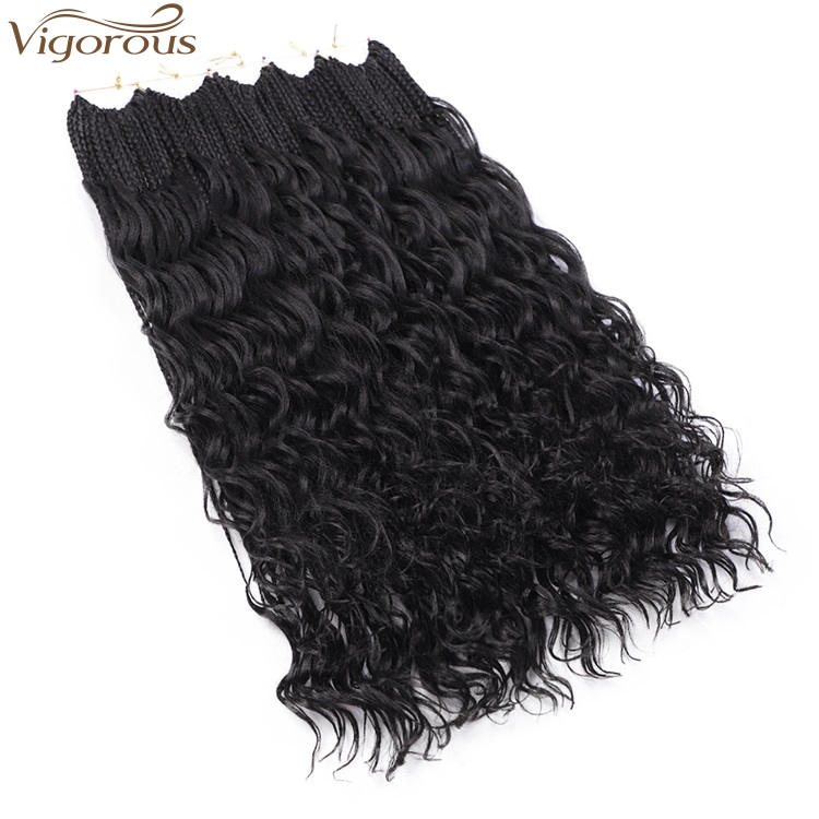 Vigorous Top Quality High Temperature Messy Goddess Box braids Synthetic Crochet Braid 18inch Braided Hair Extension For Women